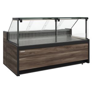 Витрина холодильная Carboma GC111 VV 1,5-1 (1008 Темный дуб) (динамика, без боковин)