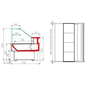 Витрина холодильная Carboma GC110 SV 1,5-1 (ВХСр-1,5 Carboma CG 110) (1006 дуб) - Изображение 2