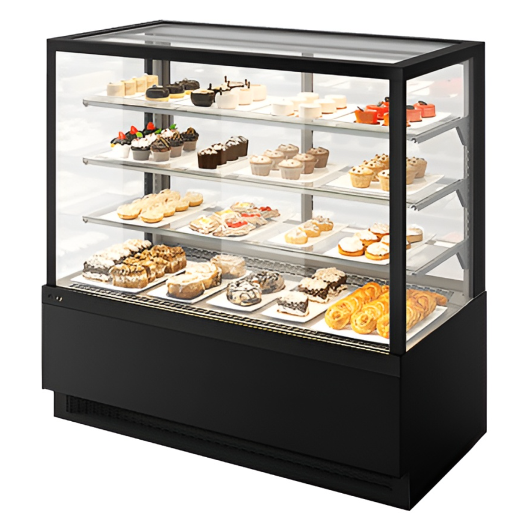 Витрина кондитерская Chilz VETE KUB 130 черный муар, металлик