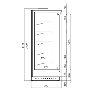 Горка холодильная Dazzl Vega 090 H210 торец, фруктовая - Изображение 3