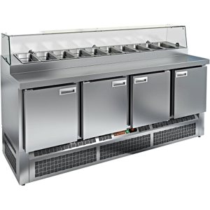 Стол холодильный для пиццы HiCold PZE2-1111/GN стекло