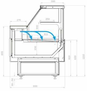 Витрина холодильная GC95 SM 1,8-1 с боковинами (версия 2.0) 9006-9005 - Изображение 4
