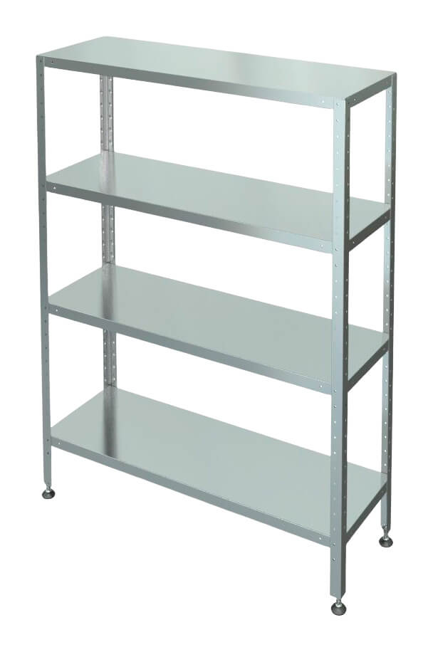Стеллаж с 4-я сплошными полками МХМ С-4-0,4/0,95/1,6 (нержавейка) 