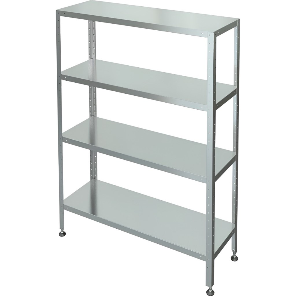 Стеллаж с 4-я сплошными полками МХМ С-4-0,5/1,2/2,2 (оцинковка) 