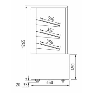 Витрина кондитерская Carboma KC70 N 1,3-2 Light Паттерн (0106 Седой дуб) хлебная, без стекла - Изображение 2