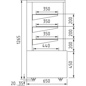 Витрина кондитерская Carboma KC70 N 1,3-1 Light Паттерн (0105 Венге) нейтральная - Изображение 2
